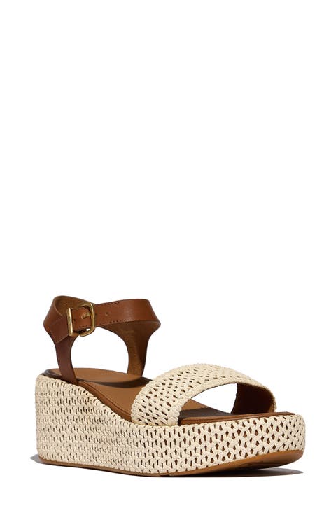 PlatFForms Woven Ankle Strap Wedge Sandal (Women)