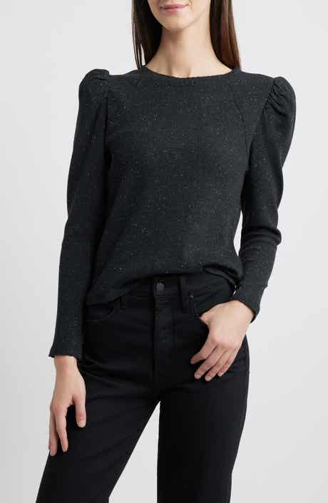 Wit & Wisdom Puff Shoulder Long Sleeve Thermal Top