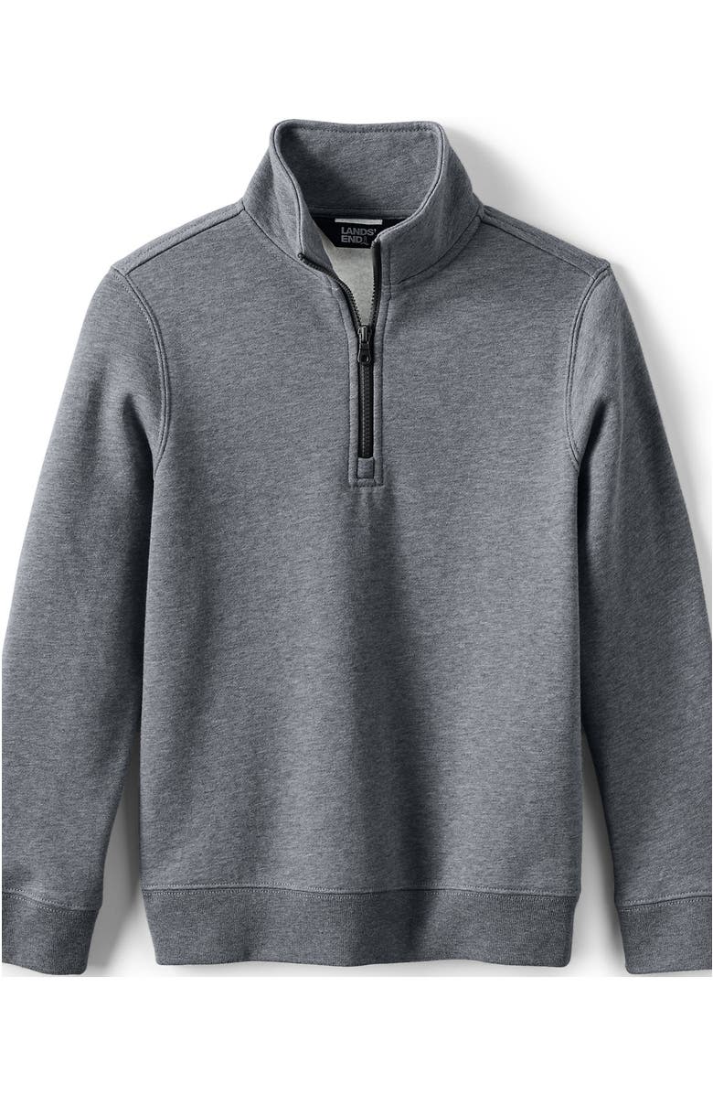 Lands' End Kids Quarter Zip Sweatshirt, Alternate, color, Pewter Heather