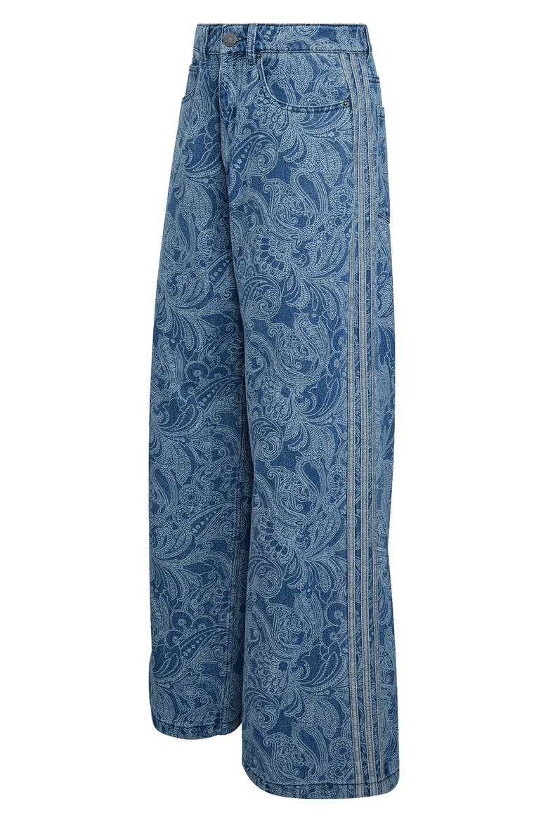 Paisley Print Straight Leg Jeans, Alternate, color, MEDIUM VINTAGE/ LIGHT DENIM