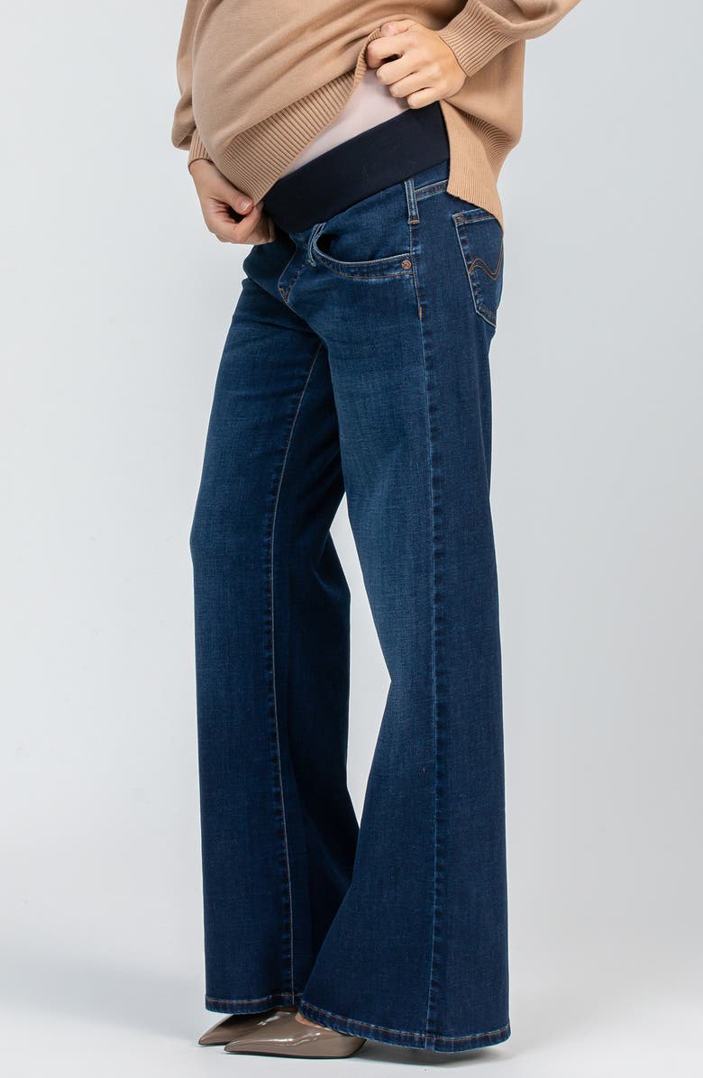 PIETRO BRUNELLI MATERNITY Wide Leg Maternity Jeans, Alternate, color, Med Dark Wash