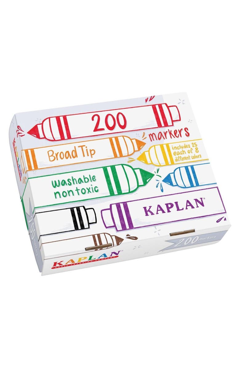 Kaplan Early Learning Company Washable Broad Tip Marker Class Pack - 200 Per Box, Main, color, Multicolor