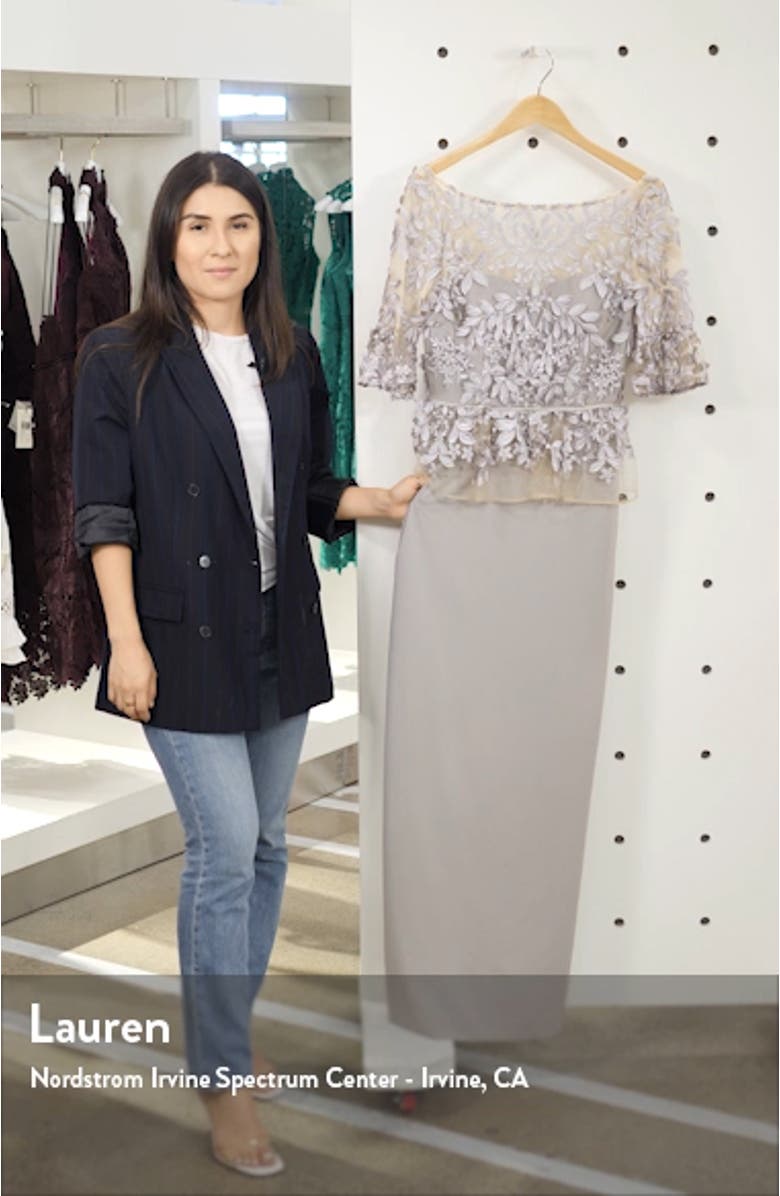 Embroidered Mock Two-Piece Gown, sales video thumbnail