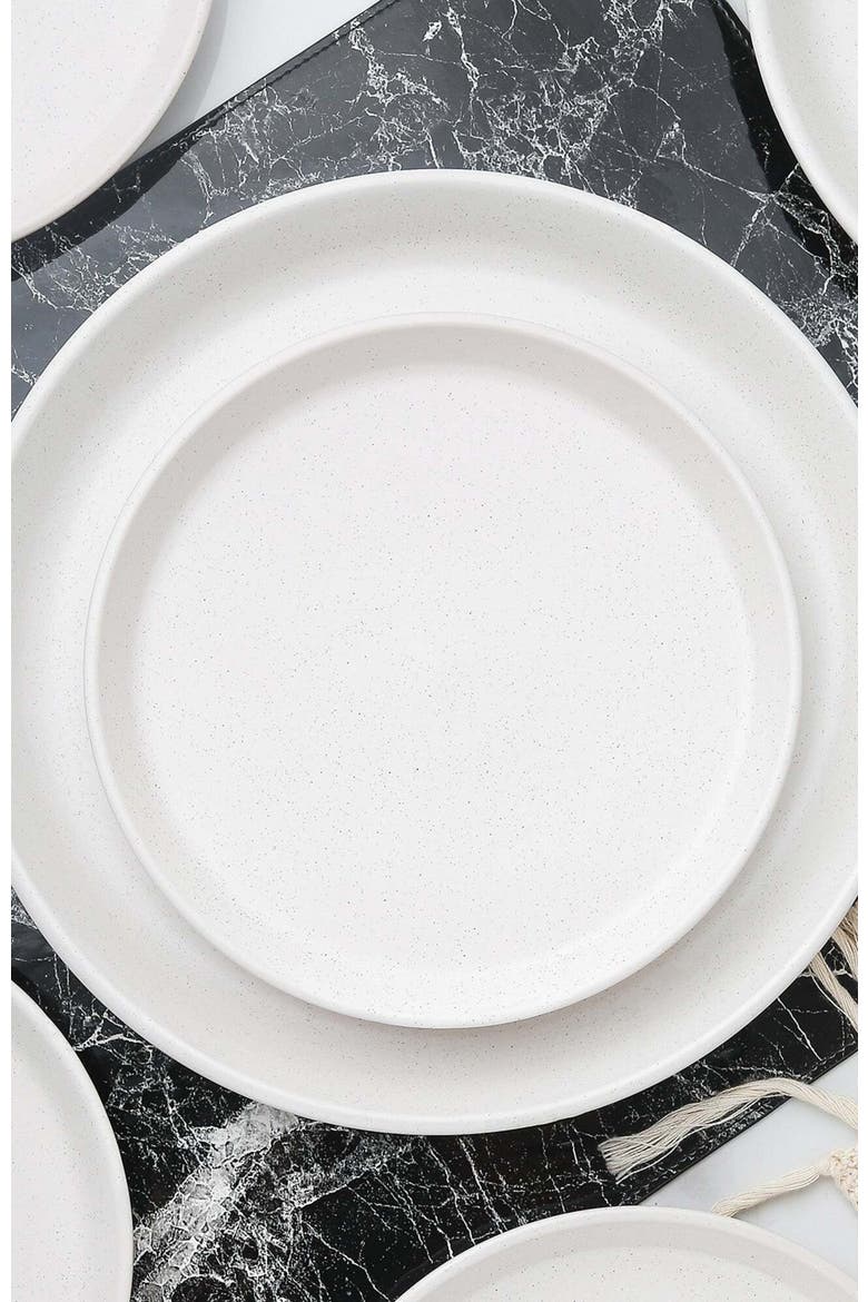 Albie Stoneware 4-Piece Dinner Plate Set, Alternate, color, Snow White