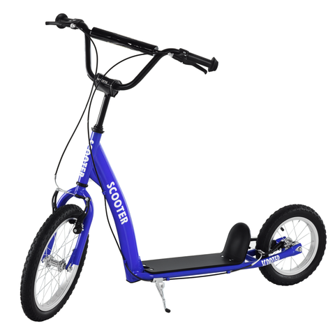 Youth Kick Scooter with Adjustable Handlebar, Dual Brakes, Inflatable Wheels