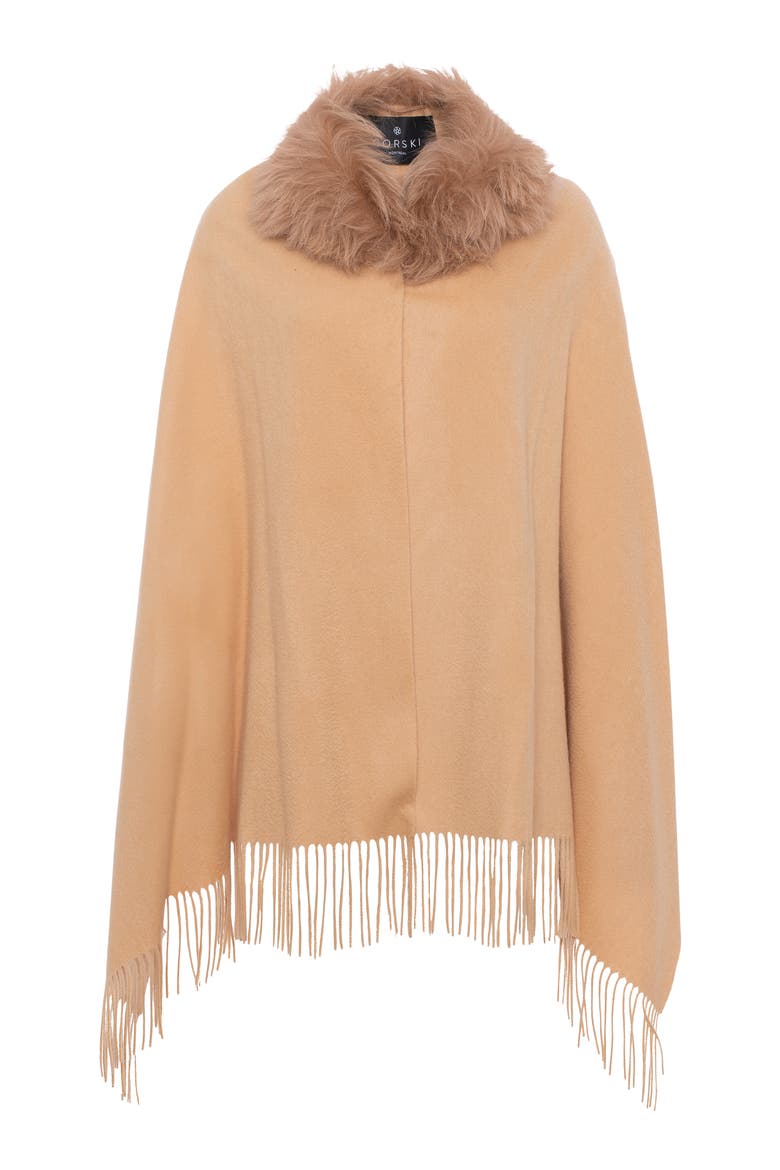 Select Cashmere Stole with Select Collar, Alternate, color, LIGHT CAMEL