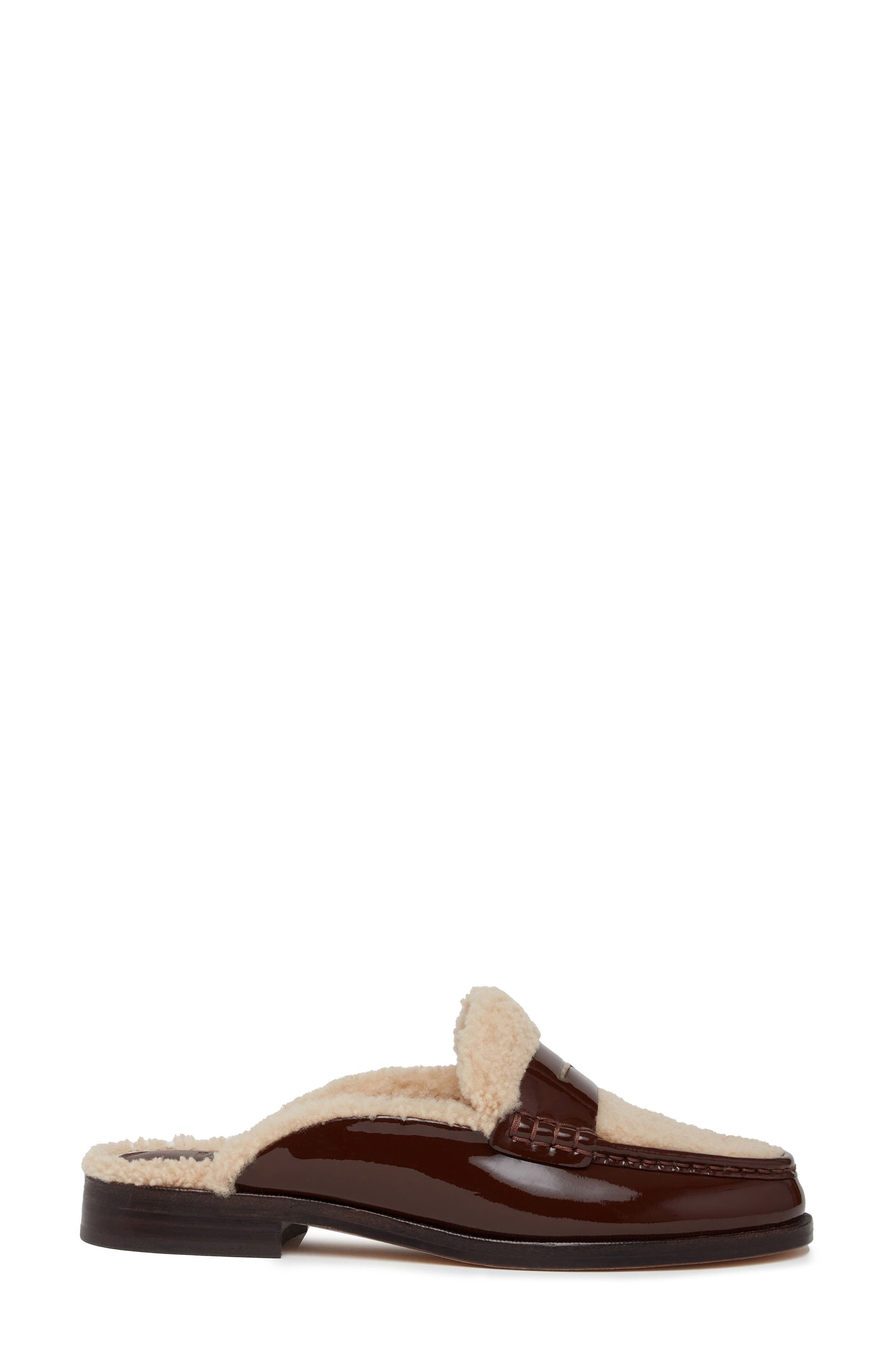 Emmett Genuine Shearling Lined Loafer Mule, Alternate, color, CHOCOLATE