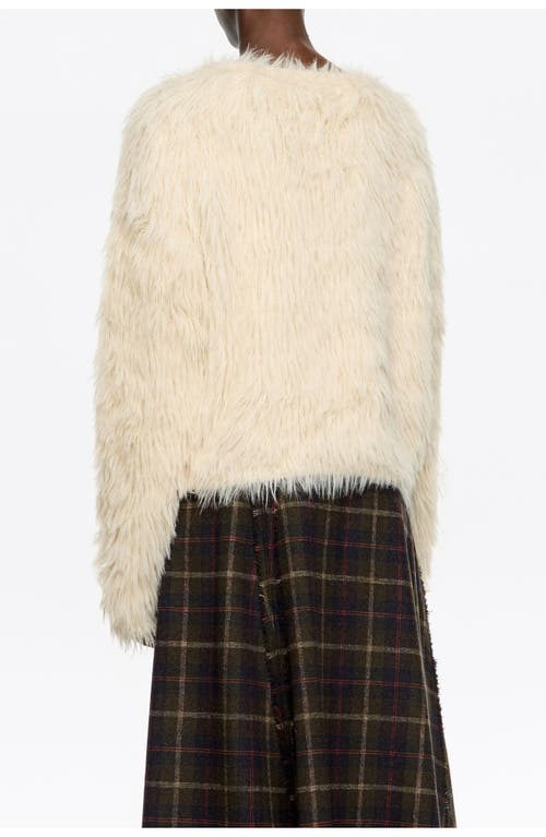 Bimba Y Lola Striped Fur Sweater In White