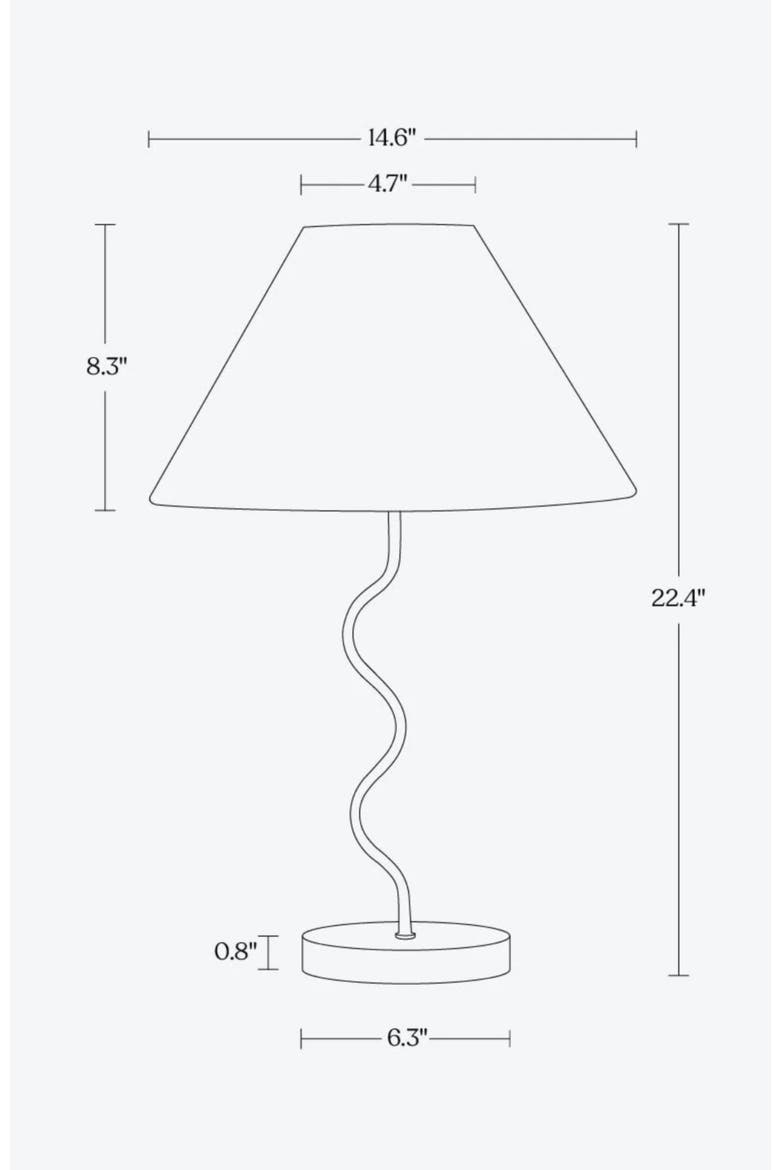 Squiggle 22" LED Table Lamp with Twisting Base and Ivory Empire Shade, Alternate, color, Antique Brass