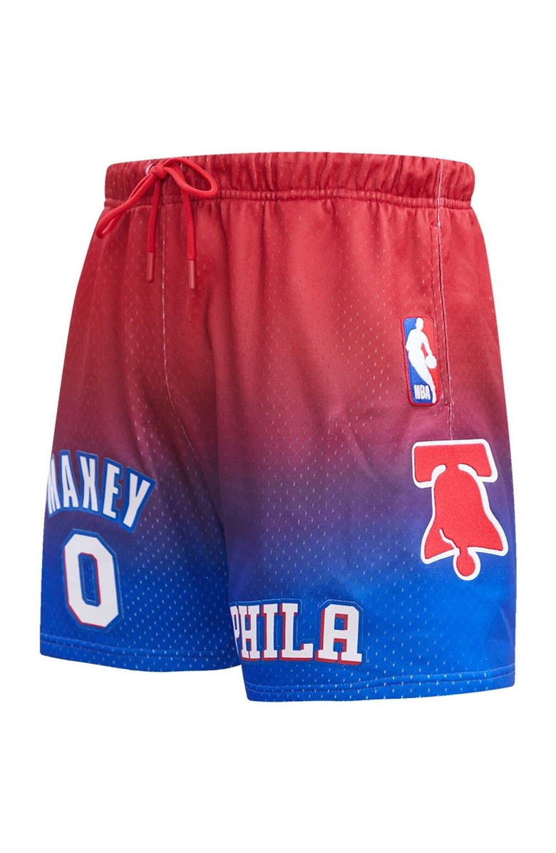 PRO STANDARD Men's Post Tyrese Maxey Royal/Red Philadelphia 76ers Ombre Name & Number Shorts, Alternate, color, Royal