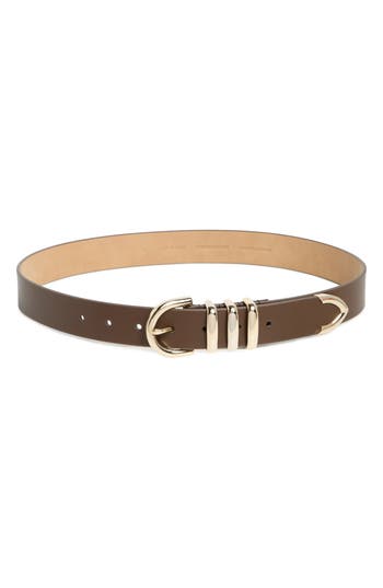 Cole Haan Beveled Buckle Belt In Brown