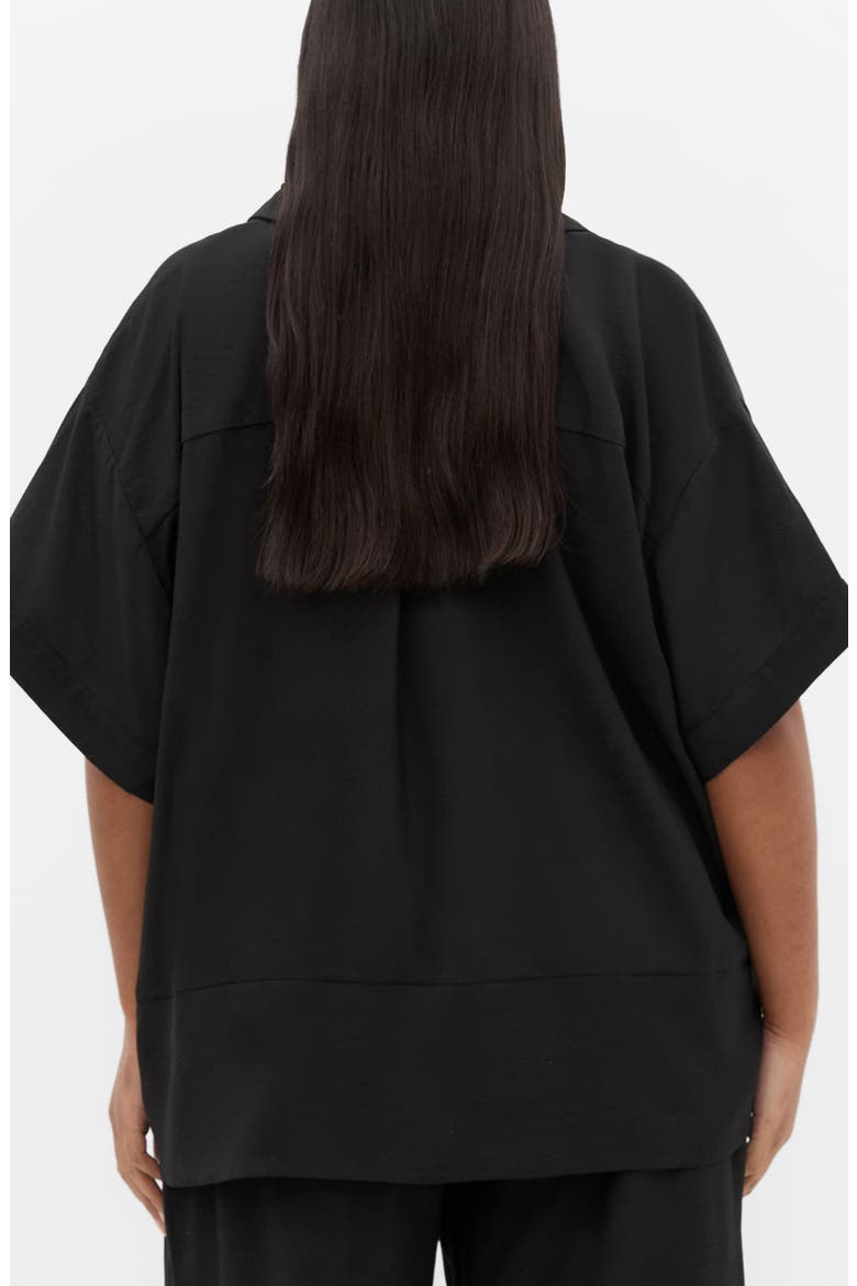 Kalea Tie Front Button-Up Shirt, Alternate, color, BLACK