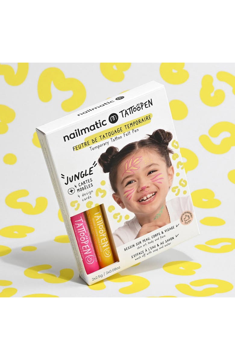 nailmatic Tattoo Pen Set For Kids, Alternate, color, Jungle