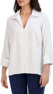 Foxcroft Agnes Split Cuff Popover Blouse