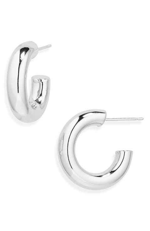 Puffed Huggie Hoop Earrings