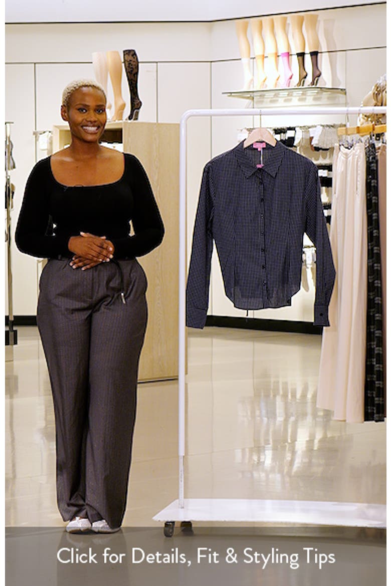 Lisbet Check Button-Up Lace-Up Shirt video