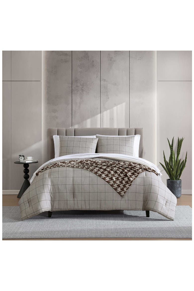 Holden Grid 8-Piece Comforter Set, Alternate, color, GREY/ WHITE MULTI