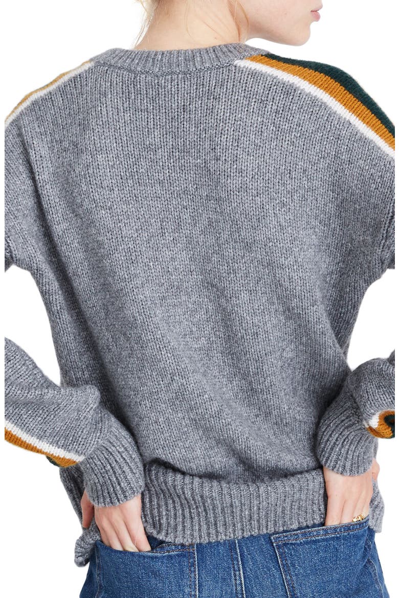 Striped Heath Pullover Sweater, Alternate, color, HEATHER STONE