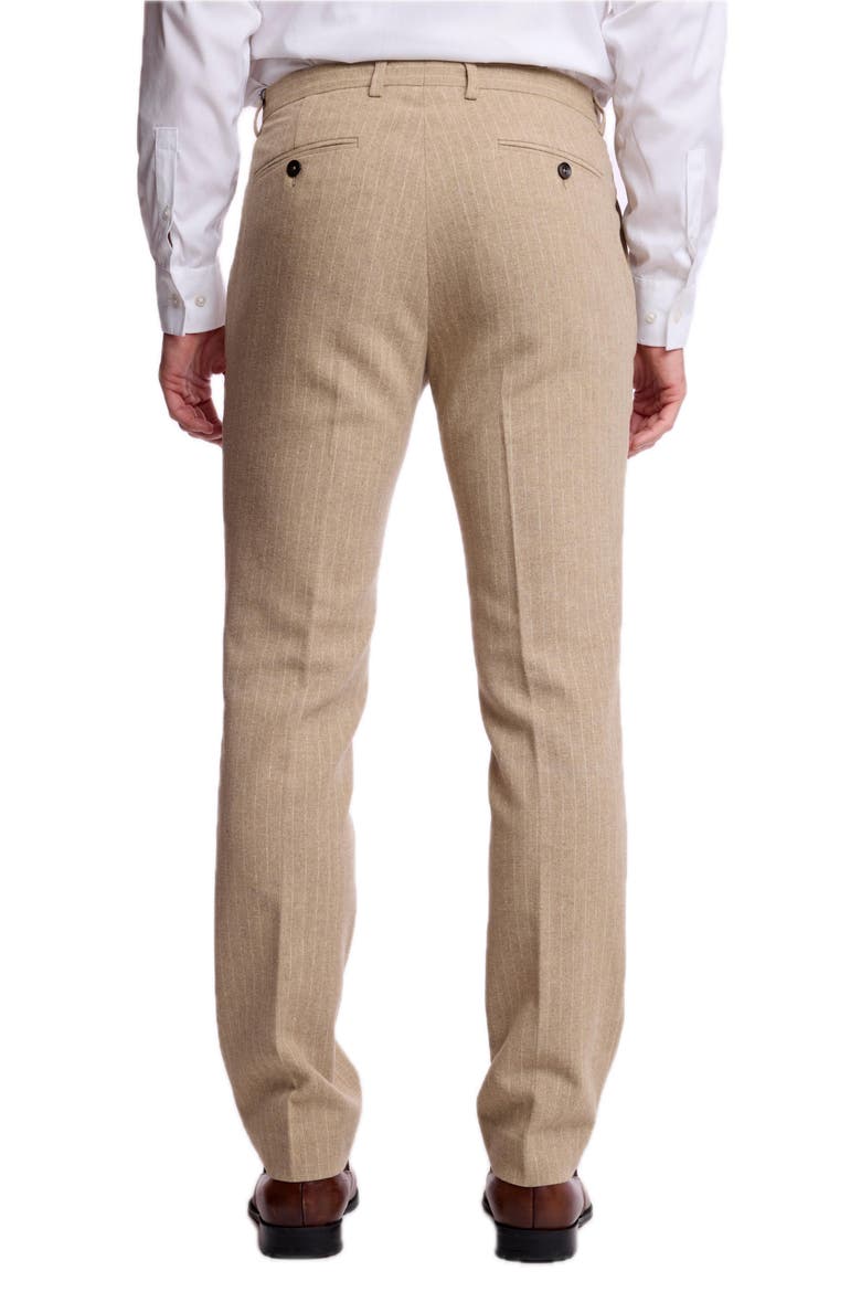 Downing Slim Fit Pinstripe Wool Blend Pants, Alternate, color, HARVEST TAN PINSTRIPE