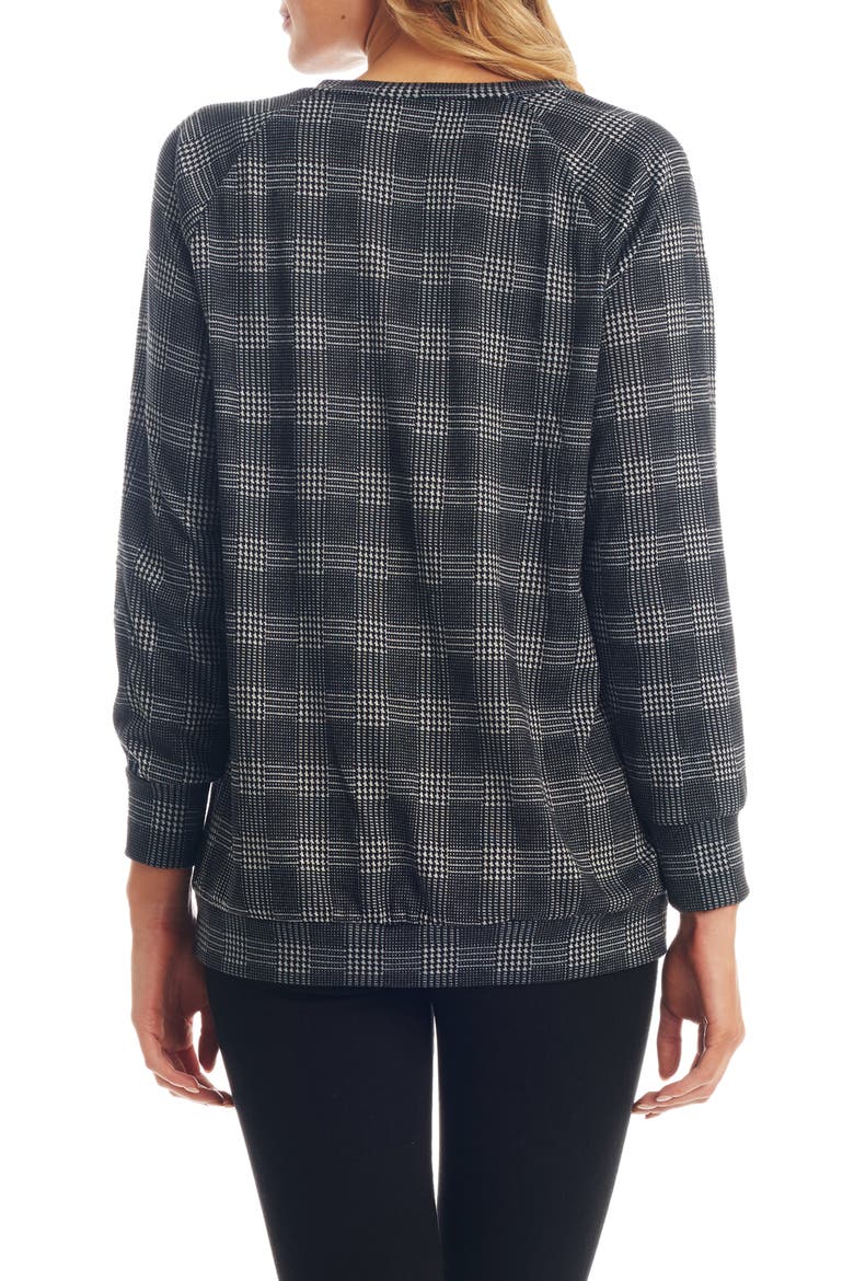 Augusta Plaid Maternity/Nursing Pullover, Alternate, color, GREY PLAID