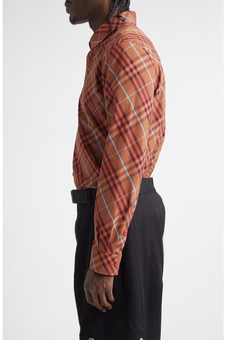 Robert Check Button-Up Shirt, Alternate, color, GINGER BROWN CHECK