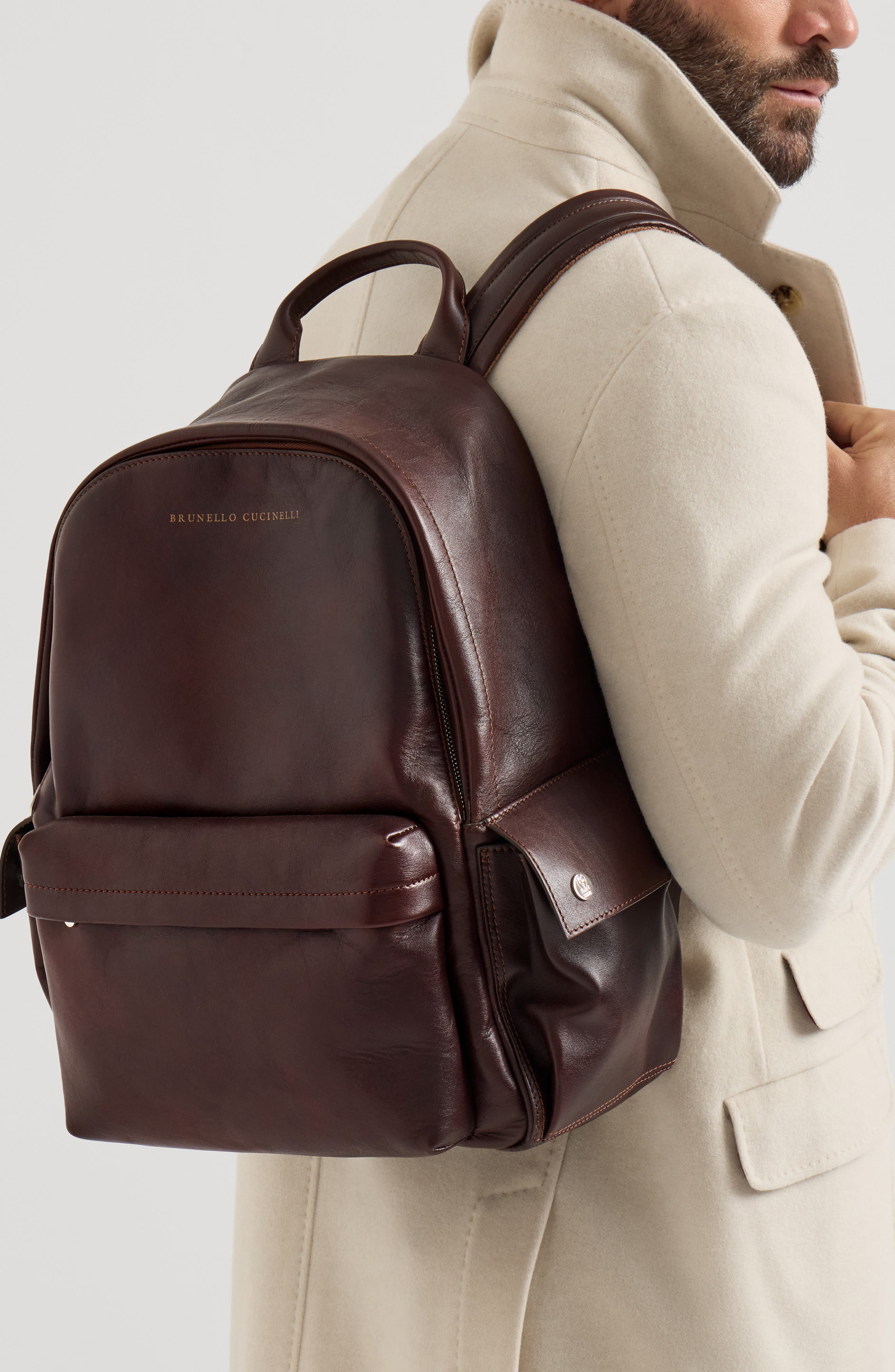 Calfskin travel backpack, Alternate, color, Burgundy