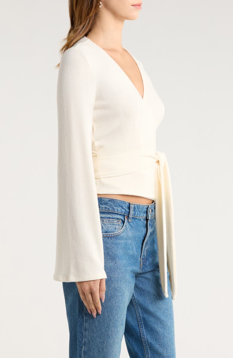 Reformation Kylen Wrap Top, Alternate, color, Fior Di Latte