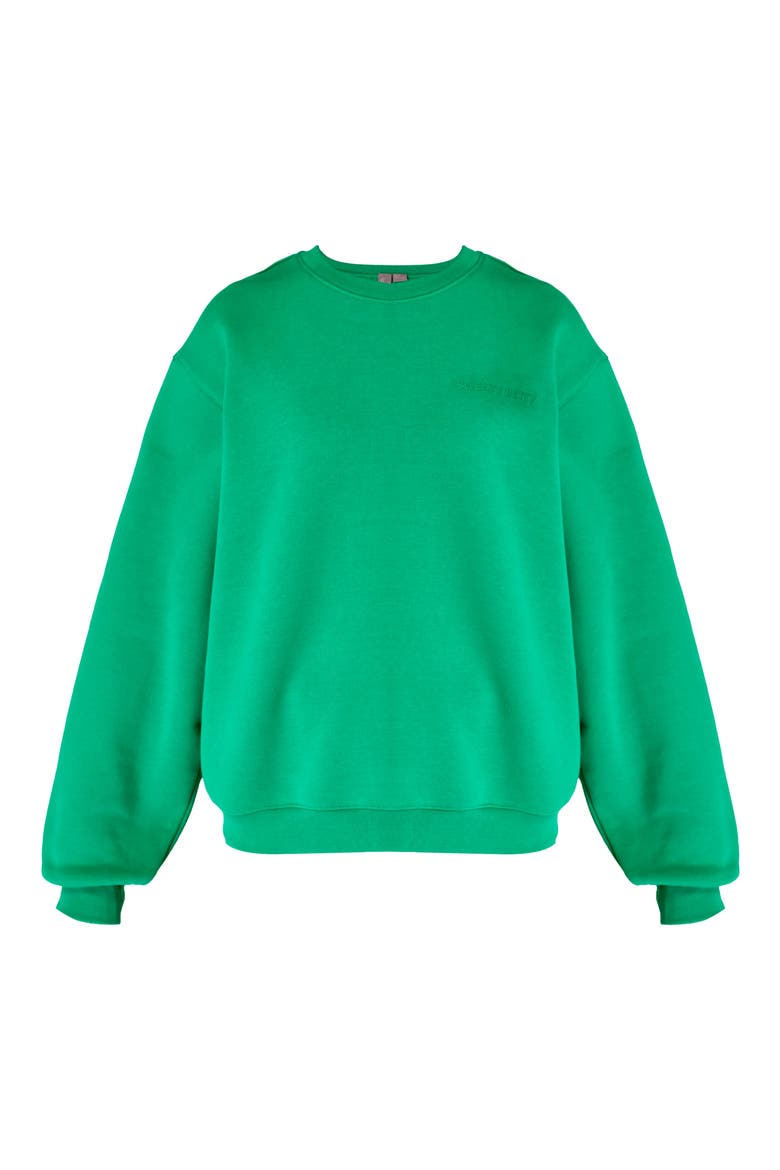 The Elevated Cotton Blend Crewneck Sweatshirt, Alternate, color, VIVID GREEN