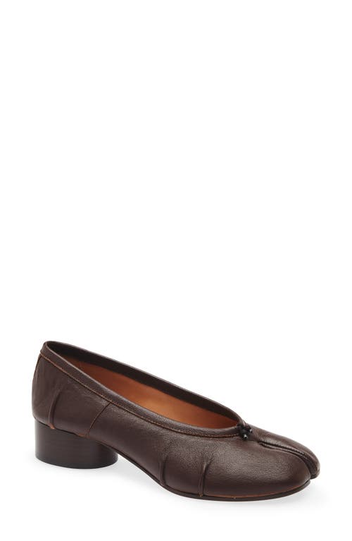 Maison Margiela Ballerina Shoes In Soft Textured Leather In Brown