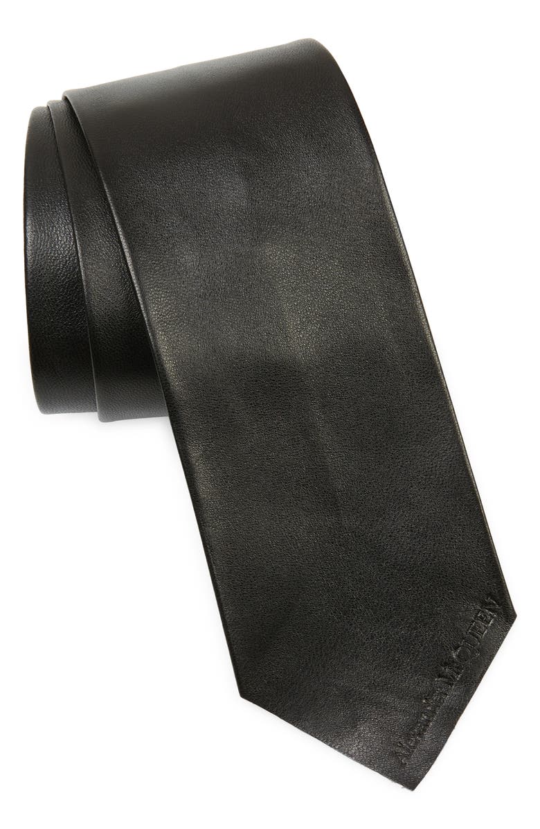 McQueen Leather Tie, Main, color,