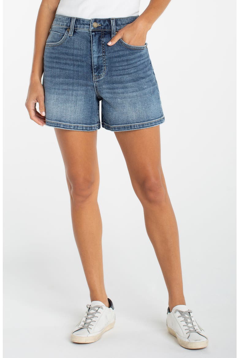 Heritage High Waist Denim Shorts, Main, color, HORIZONS