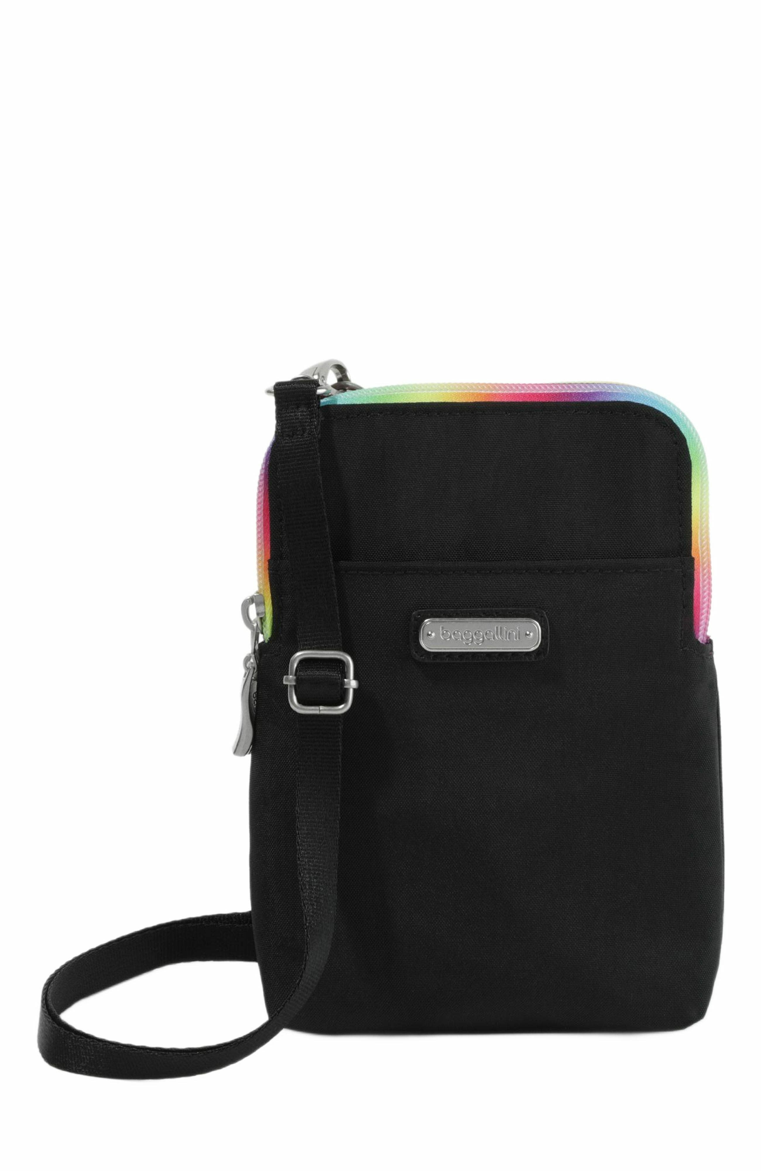 BAGGALLINI Take Two RFID Bryant Crossbody Bag, Main, color, Onyx Rainbow Pride