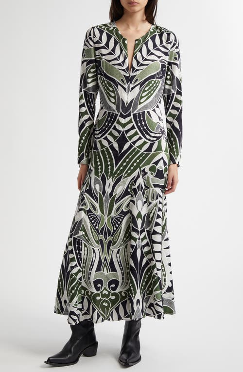 Shop Farm Rio Lace Nature Long Sleeve Cotton Maxi Dress In Lace Nature Black