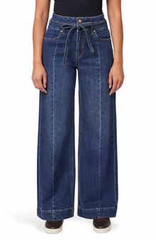 Scotch & Soda Belted High Waist Wide Leg Jeans