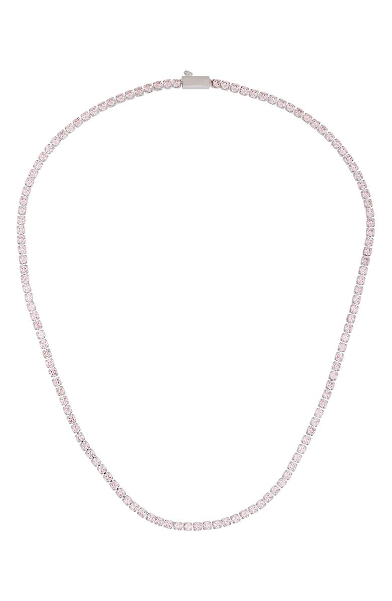 Vince Camuto Crystal Tennis Necklace, Main, color, Silver Tone/ Pink