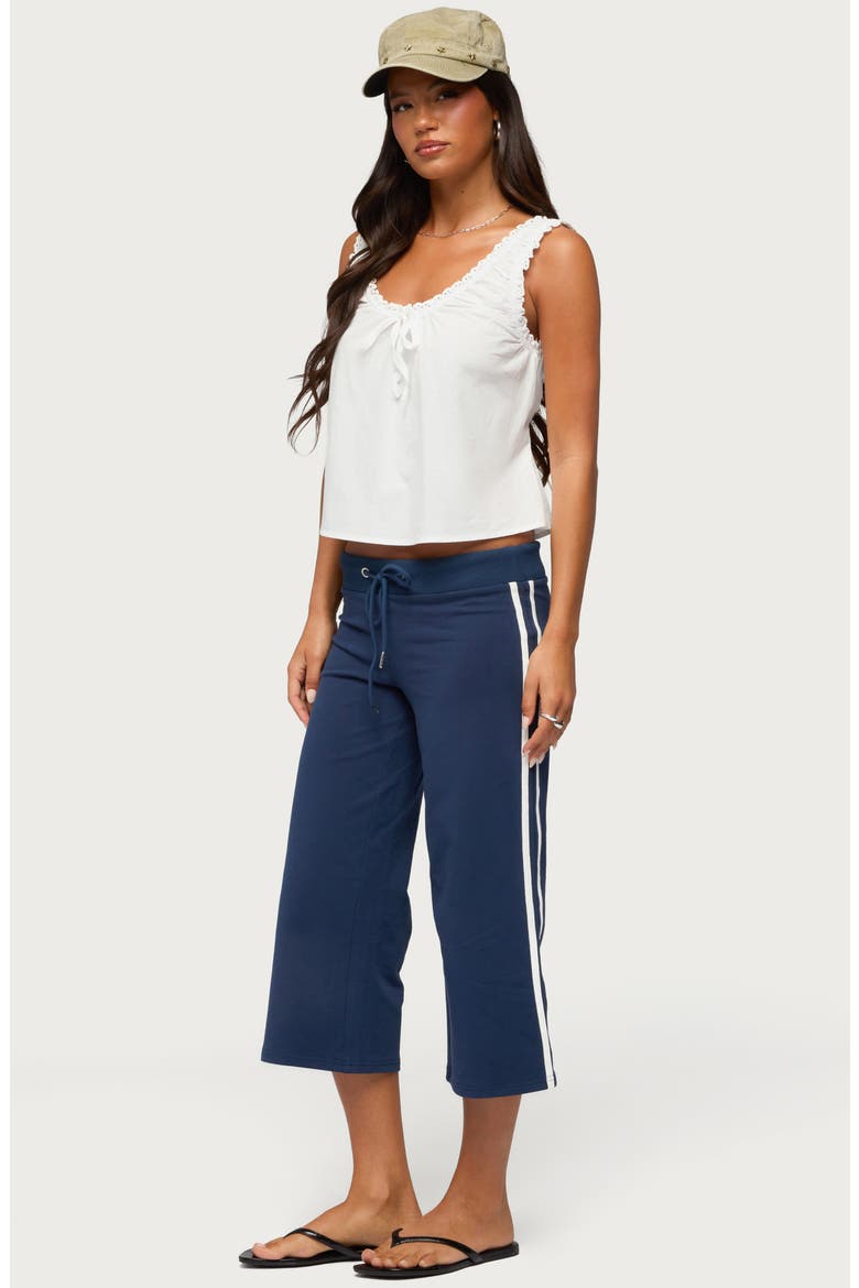 Edyth Tie Front Cotton Tank, Alternate, color, WHITE