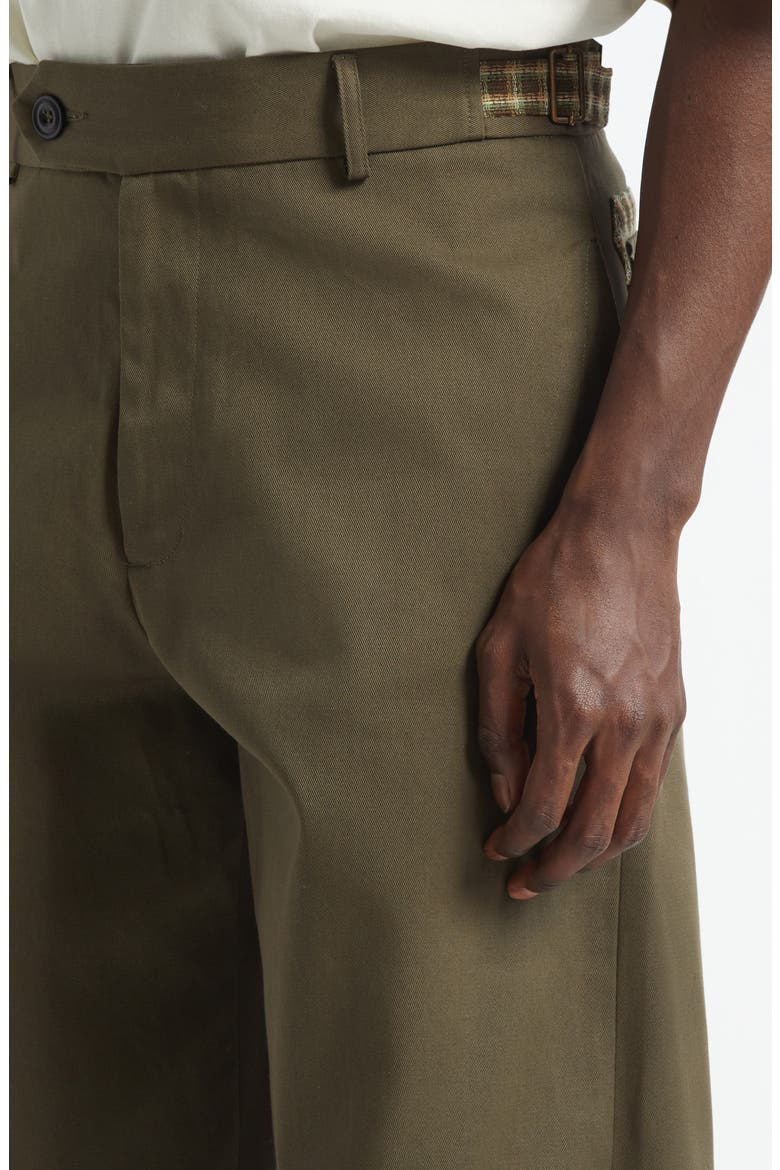 Straight Leg Trousers, Alternate, color, OLIVE / BROWN CHECK