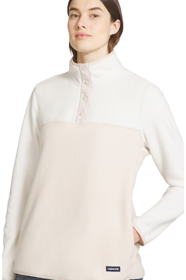 Colorblock Fleece Insulated Pullover Jacket, Alternate, color, BEIGE