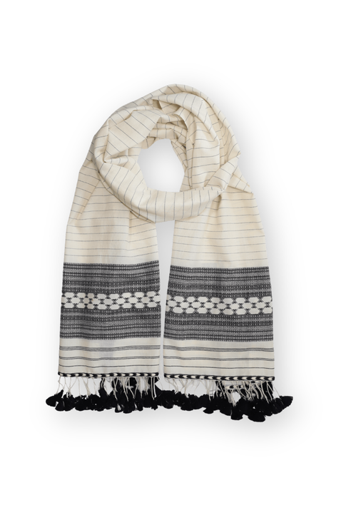Black and White Kutch Scarf