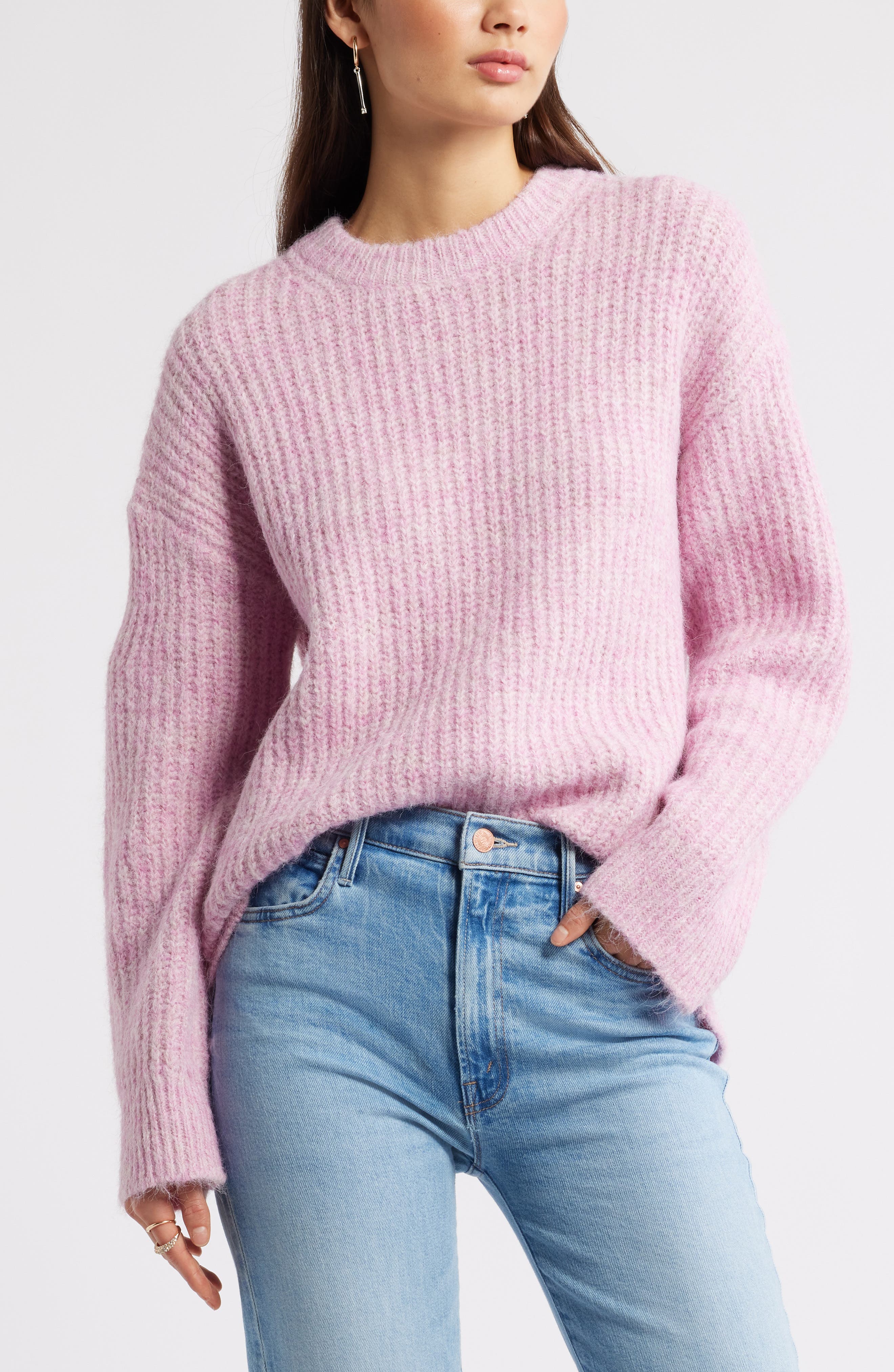 Open Edit Oversize Fuzzy Sweater