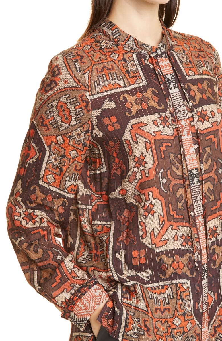 KOBI HALPERIN Tricia Folkloric Print Shirt, Alternate, color, 