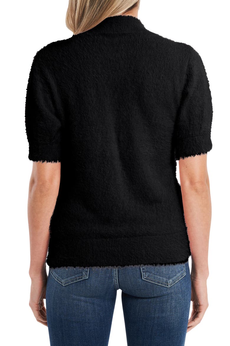 Eyelash Mock Neck Sweater, Alternate, color, RICH BLACK