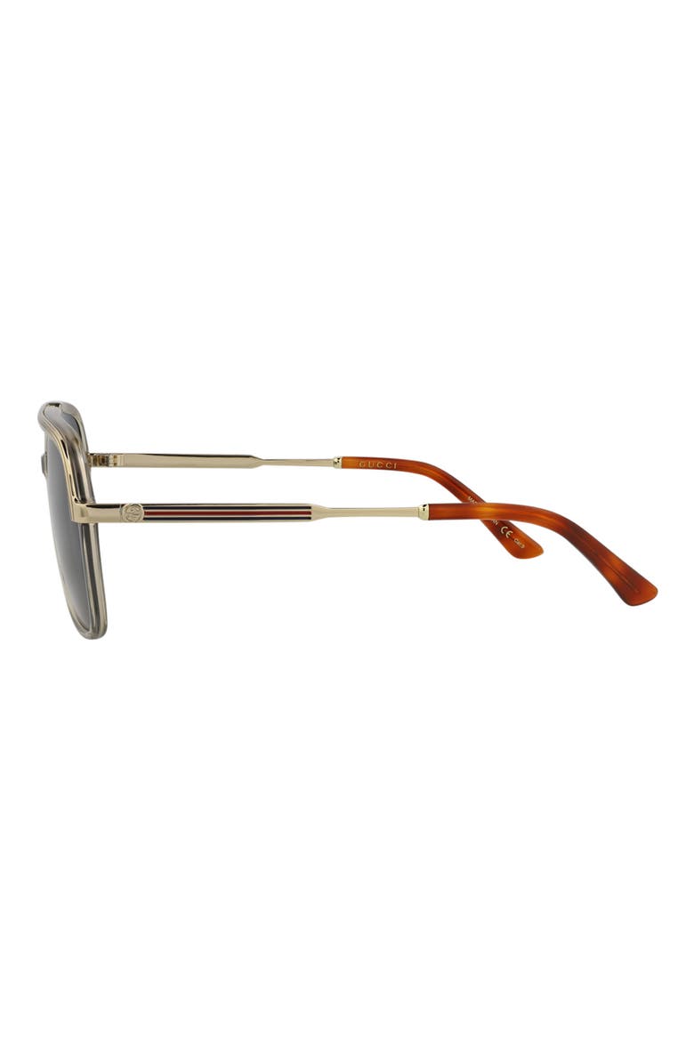 57mm Aviator Sunglasses, Alternate, color, BROWN GOLD BLUE