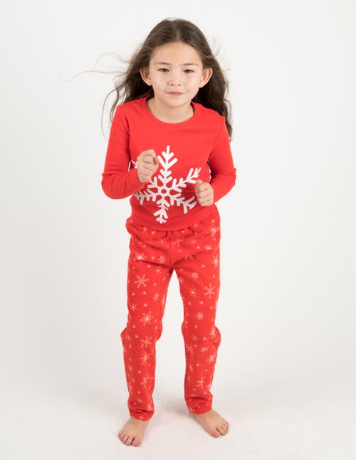 Leveret Kids Cotton Top & Fleece Pants Printed Holiday Pajamas In Multi