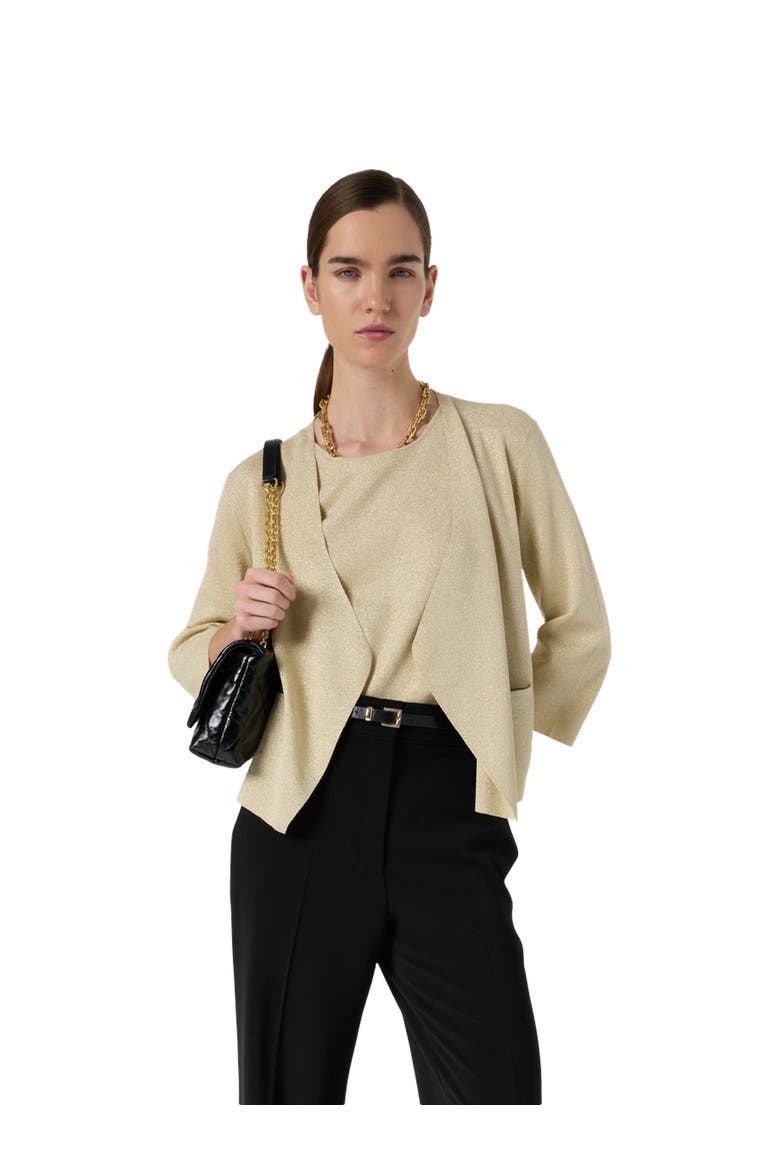 Lavina 3/4 Sleeve Open Front Cardigan, Main, color, Mustard