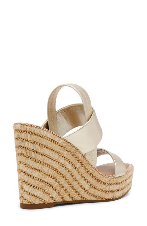 Steve Madden Contessa Espadrille Platform Wedge Sandal In Gold Leather