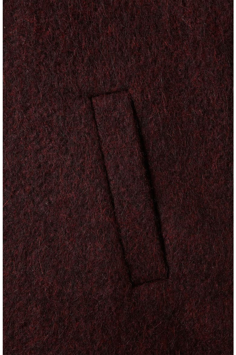 Wool Blend A-Line Parka, Alternate, color, BURGUNDY