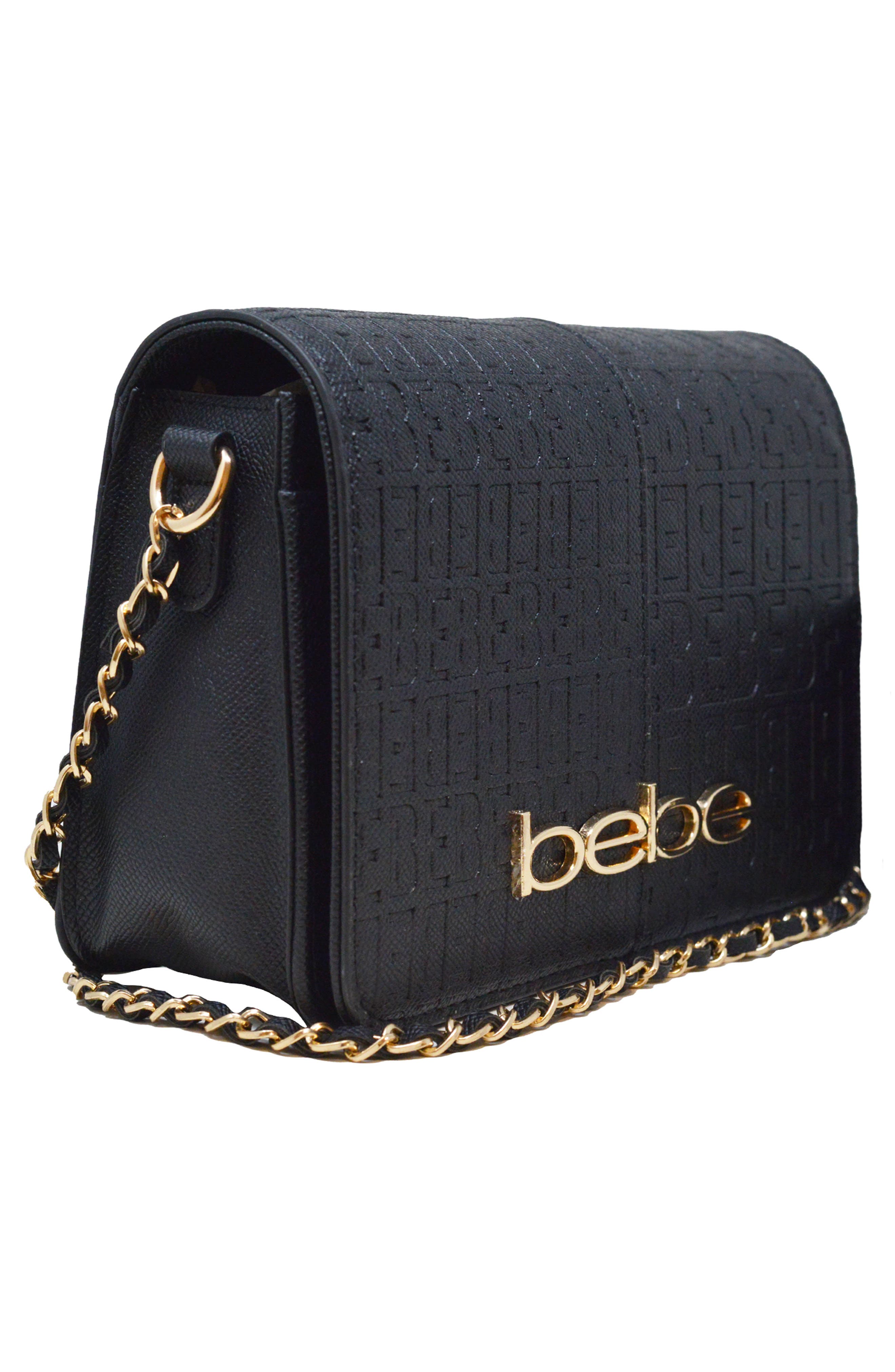 bebe Ailey Embossed Large Crossbody Bag, Alternate, color, 