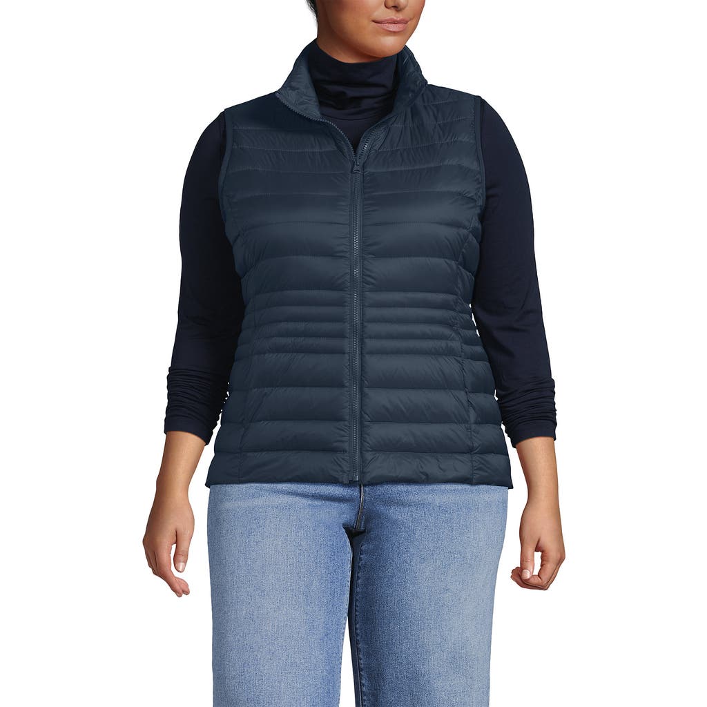 Lands' End Wanderweight Packable Ultralight Down Vest In Blue