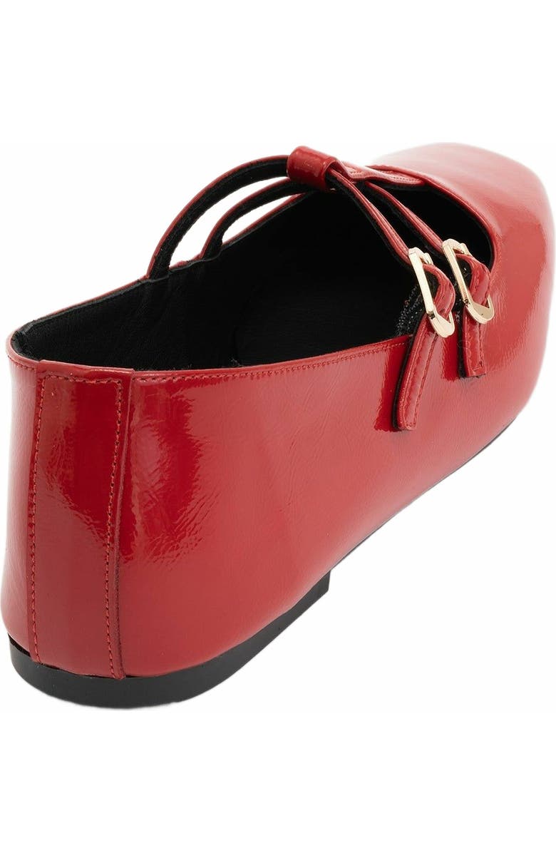 Forever & Always Shoes Starling Leather Mary Jane Flats, Alternate, color, Red Patent Leather